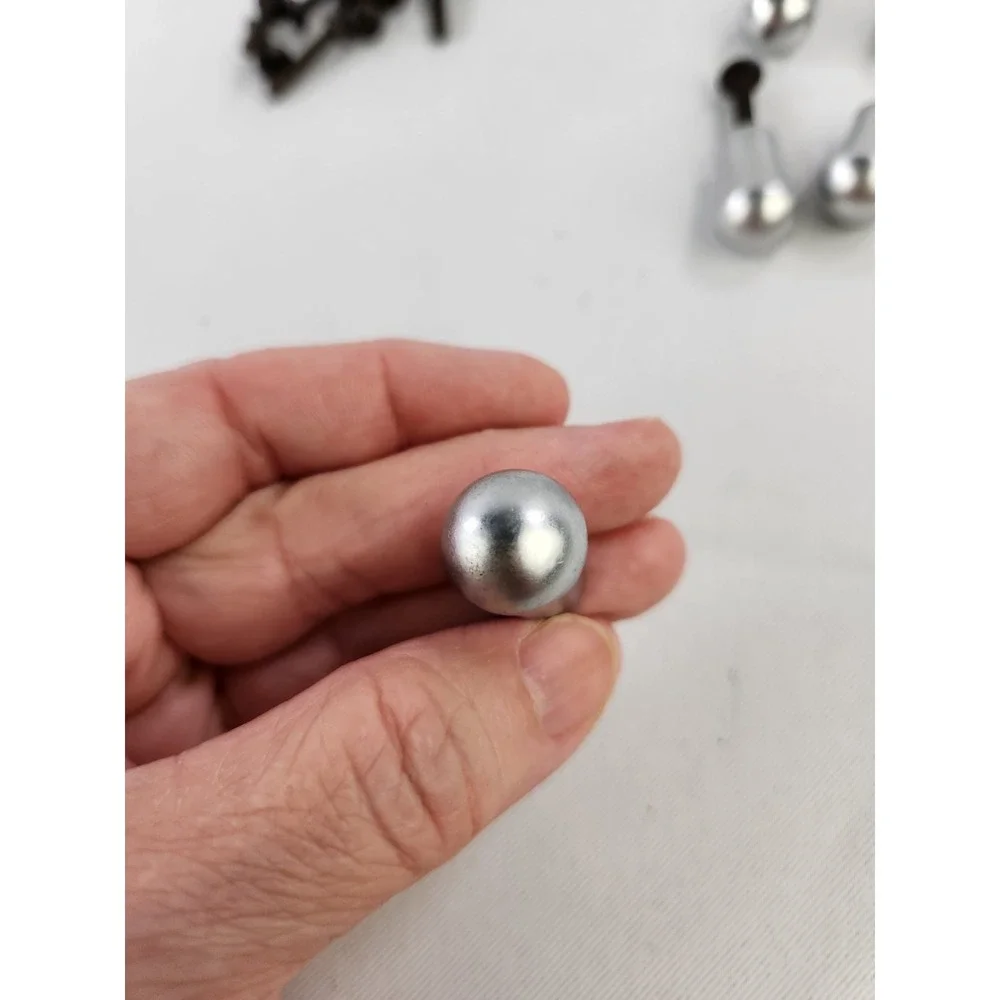 Lot of 10 Teardrop Shaped Silver Metal Drawer Cabinet Knobs Pulls Tiny Small